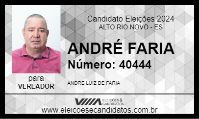 Candidato ANDRÉ FARIA 2024 - ALTO RIO NOVO - Eleições