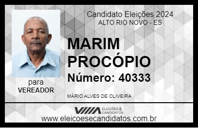 Candidato MARIM PROCÓPIO 2024 - ALTO RIO NOVO - Eleições