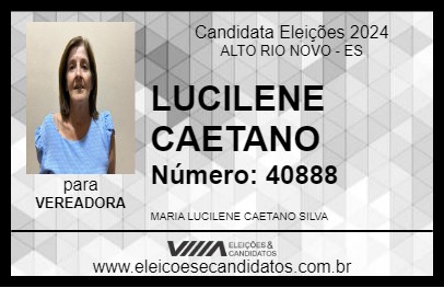 Candidato LUCILENE CAETANO 2024 - ALTO RIO NOVO - Eleições