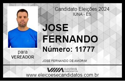 Candidato JOSE FERNANDO 2024 - IÚNA - Eleições