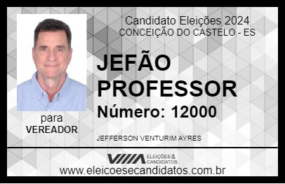 Candidato JEFÃO PROFESSOR 2024 - CONCEIÇÃO DO CASTELO - Eleições