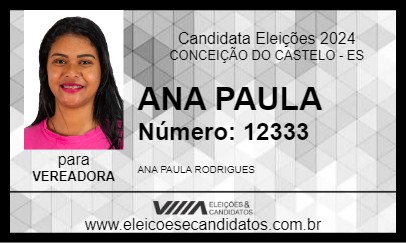 Candidato ANA PAULA 2024 - CONCEIÇÃO DO CASTELO - Eleições