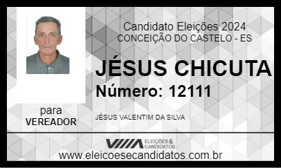 Candidato JÉSUS CHICUTA 2024 - CONCEIÇÃO DO CASTELO - Eleições