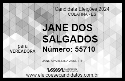 Candidato JANE DOS SALGADOS 2024 - COLATINA - Eleições