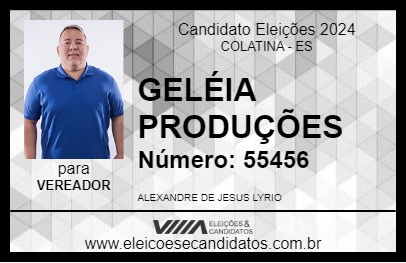 Candidato GELÉIA PRODUÇÕES 2024 - COLATINA - Eleições