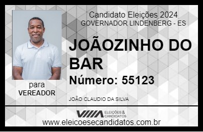 Candidato JOÃOZINHO DO BAR 2024 - GOVERNADOR LINDENBERG - Eleições