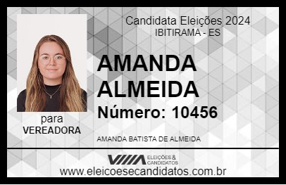 Candidato AMANDA ALMEIDA 2024 - IBITIRAMA - Eleições