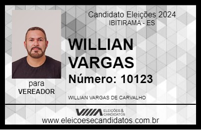 Candidato WILLIAN VARGAS 2024 - IBITIRAMA - Eleições