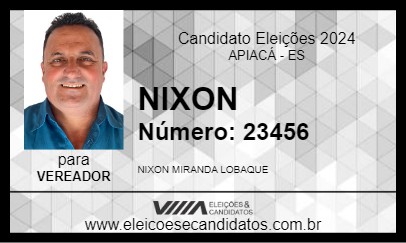 Candidato NIXON 2024 - APIACÁ - Eleições