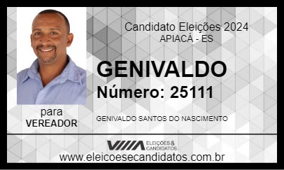 Candidato GENIVALDO 2024 - APIACÁ - Eleições