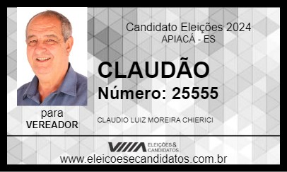 Candidato CLAUDÃO 2024 - APIACÁ - Eleições