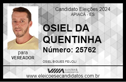 Candidato OSIEL DA QUENTINHA 2024 - APIACÁ - Eleições