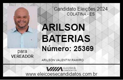 Candidato ARILSON BATERIAS 2024 - COLATINA - Eleições