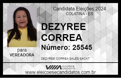 Candidato DEZYREE CORREA 2024 - COLATINA - Eleições