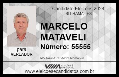 Candidato MARCELO MATAVELI 2024 - IBITIRAMA - Eleições