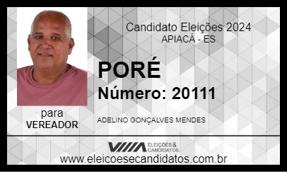 Candidato PORÉ 2024 - APIACÁ - Eleições