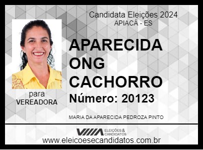 Candidato APARECIDA ONG CACHORRO 2024 - APIACÁ - Eleições