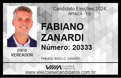 Candidato FABIANO ZANARDI 2024 - APIACÁ - Eleições