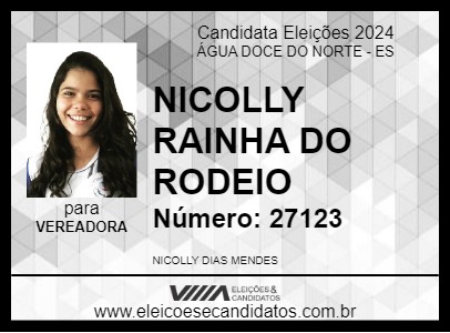 Candidato NICOLLY RAINHA DO RODEIO 2024 - ÁGUA DOCE DO NORTE - Eleições