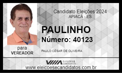 Candidato PAULINHO 2024 - APIACÁ - Eleições