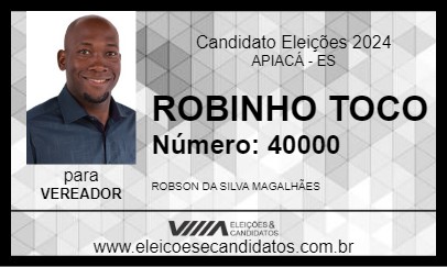 Candidato ROBINHO TOCO 2024 - APIACÁ - Eleições