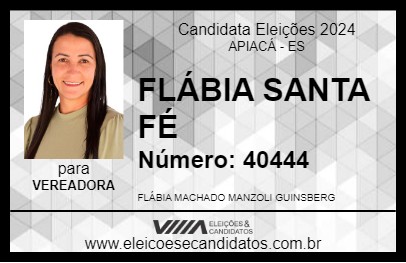 Candidato FLÁBIA SANTA FÉ 2024 - APIACÁ - Eleições