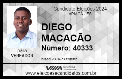 Candidato DIEGO MACACÃO 2024 - APIACÁ - Eleições