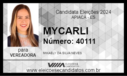 Candidato MIKAELY 2024 - APIACÁ - Eleições