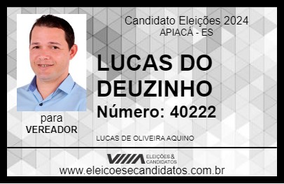 Candidato LUCAS DO DEUZINHO 2024 - APIACÁ - Eleições