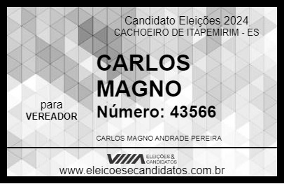 Candidato CARLOS MAGNO DO COLETIVO 2024 - CACHOEIRO DE ITAPEMIRIM - Eleições