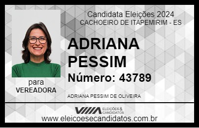 Candidato ADRIANA PESSIM 2024 - CACHOEIRO DE ITAPEMIRIM - Eleições