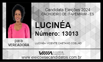 Candidato LUCINÉA 2024 - CACHOEIRO DE ITAPEMIRIM - Eleições