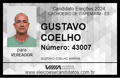 Candidato GUSTAVO COELHO 2024 - CACHOEIRO DE ITAPEMIRIM - Eleições