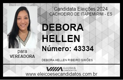 Candidato DEBORA HELLEN 2024 - CACHOEIRO DE ITAPEMIRIM - Eleições