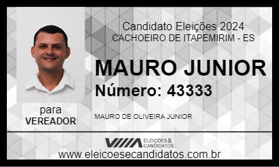 Candidato MAURO JUNIOR 2024 - CACHOEIRO DE ITAPEMIRIM - Eleições