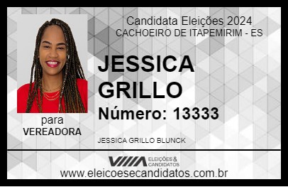 Candidato JESSICA GRILLO 2024 - CACHOEIRO DE ITAPEMIRIM - Eleições