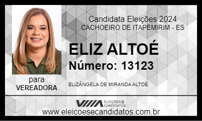 Candidato ELIZ ALTOÉ 2024 - CACHOEIRO DE ITAPEMIRIM - Eleições