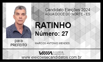 Candidato RATINHO 2024 - ÁGUA DOCE DO NORTE - Eleições