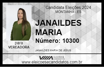 Candidato JANAILDES MARIA  2024 - MONTANHA - Eleições