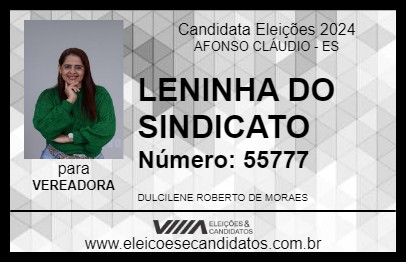 Candidato LENINHA DO SINDICATO 2024 - AFONSO CLÁUDIO - Eleições