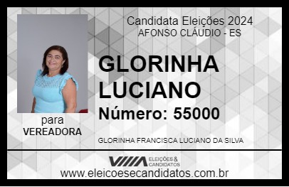 Candidato GLORINHA LUCIANO 2024 - AFONSO CLÁUDIO - Eleições