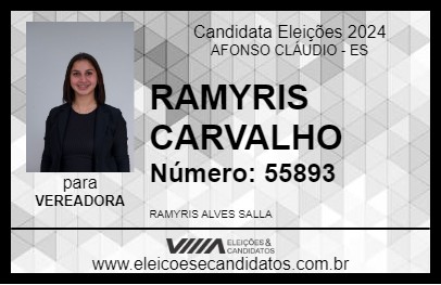 Candidato RAMYRIS CARVALHO 2024 - AFONSO CLÁUDIO - Eleições