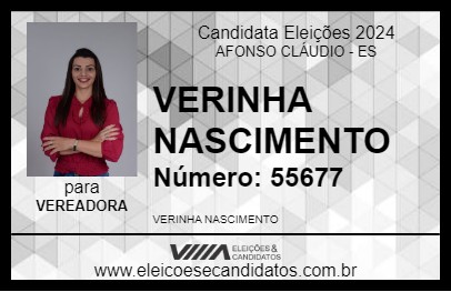 Candidato VERINHA NASCIMENTO 2024 - AFONSO CLÁUDIO - Eleições