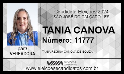 Candidato TANIA CANOVA 2024 - SÃO JOSÉ DO CALÇADO - Eleições