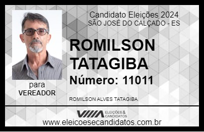 Candidato ROMILSON TATAGIBA 2024 - SÃO JOSÉ DO CALÇADO - Eleições