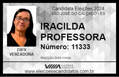 Candidato IRACILDA PROFESSORA 2024 - SÃO JOSÉ DO CALÇADO - Eleições