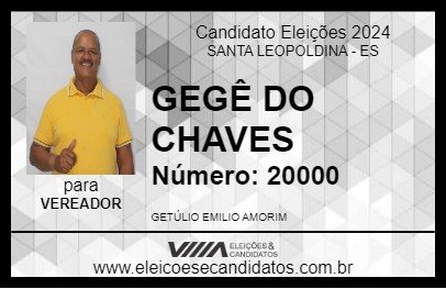 Candidato GEGÊ DO CHAVES 2024 - SANTA LEOPOLDINA - Eleições