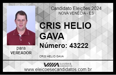 Candidato CRIS HELIO GAVA 2024 - NOVA VENÉCIA - Eleições