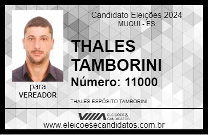 Candidato THALES TAMBORINI 2024 - MUQUI - Eleições