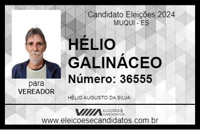 Candidato HÉLIO GALINÁCEO 2024 - MUQUI - Eleições